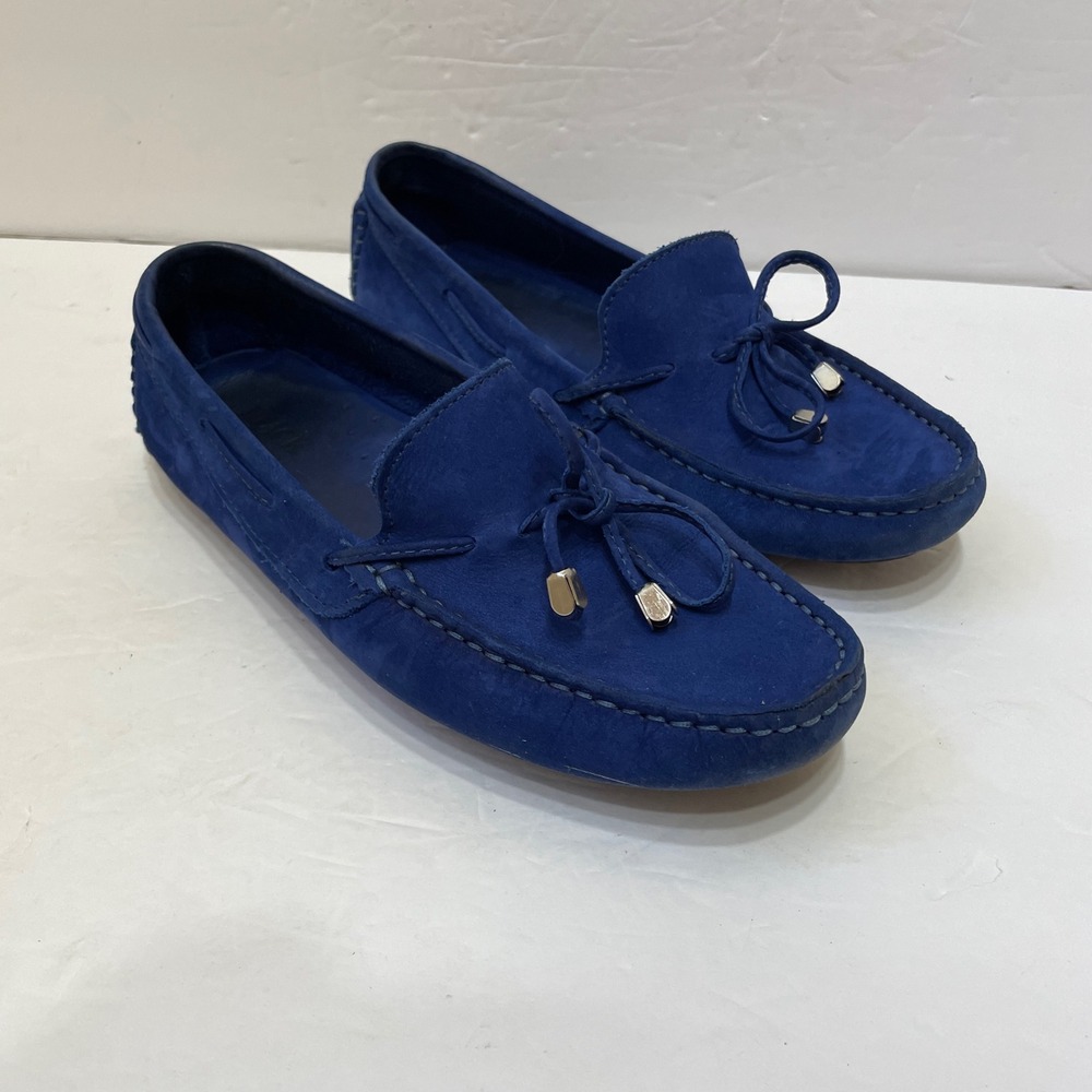 BLACK SAKS FIFTH AVENUE DRIVING‎ MOCASSINS IN GORGEOUS BLUE SUEDE